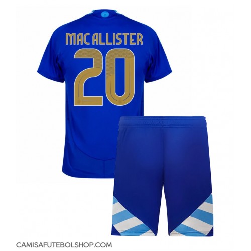 Camisa de time de futebol Argentina Alexis Mac Allister #20 Replicas 2º Equipamento Infantil Copa America 2024 Manga Curta (+ Calças curtas)